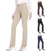 Elastische High-Waist-Schlaghose für Damen, einfarbig, leichte Freizeit Hose mit Taschen