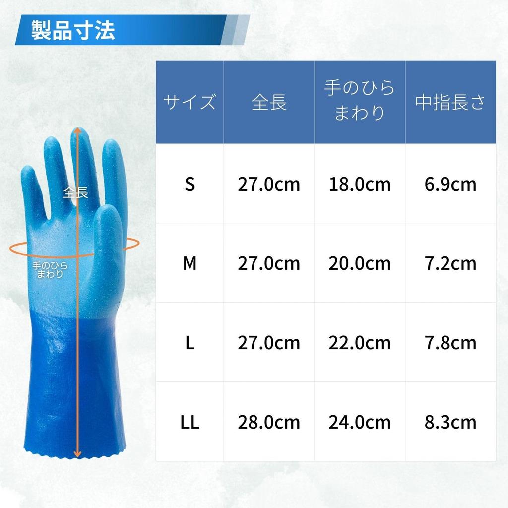 Showa Glove 281 Breathable and Size 1 Pair No. Temres, Waterproof, L, Blue,
