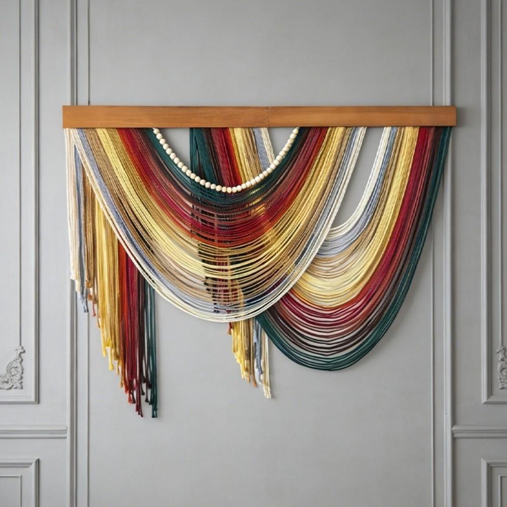 Wall Art Bohemian Wall Decor Hand-Woven Curtain Tapestry Creative Wall Hanging Pendant Living Room