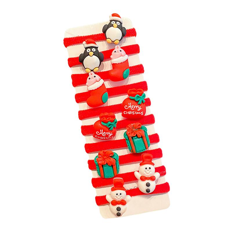 

Рождественские кольца для волос Милые повязки на голову 3D дизайн Головной убор Рождественский подарок Рождественские аксессуары для волос Очень эластичные 10 шт./набор D