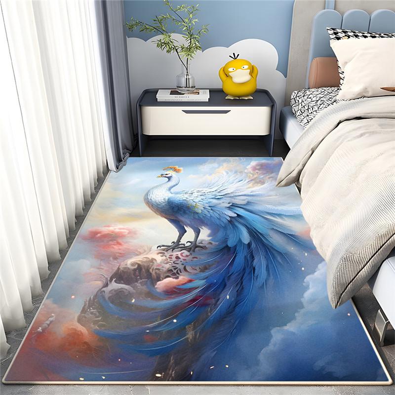 

Утолщенный 3D коврик с павлином для спальни, прикроватный коврик, универсальный для четырех сезонов, коврик перед кроватью, коврик для эркерного окна, грязеотталкивающий коврик для кухни и гостиной Width 40 x length 121cm розовый