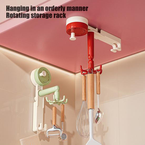 6-Claw Suction Cup Hook 360-Degree Swivel Hook No Drilling Adhesive-free Removable Hook for Home Wall Kitchen