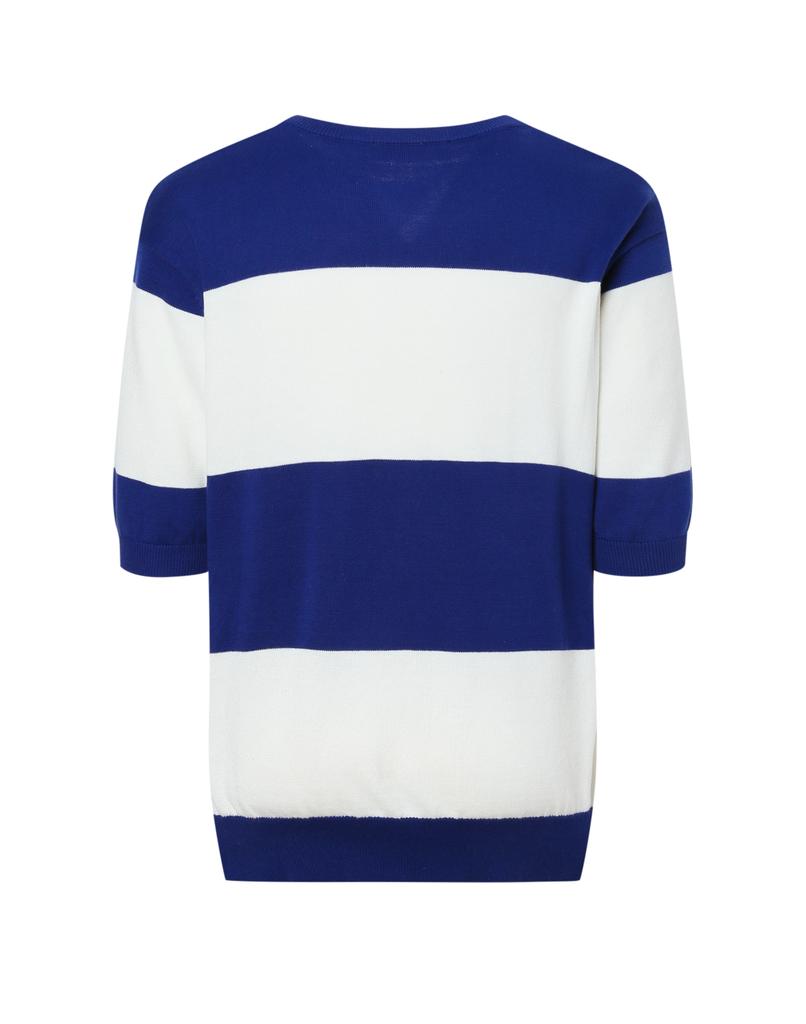 CAMBRIDGE UNIVERSITY [25Ss] Shield Logo Short Sleeve Crew Neck Rugby Sweater Blue