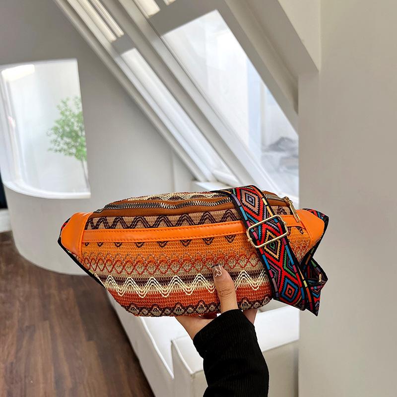 Ethnic Style Cloth Bag Fashion Simple Crossbody Bag Travel Crossbody Small Bag Lightweight Tide Bag