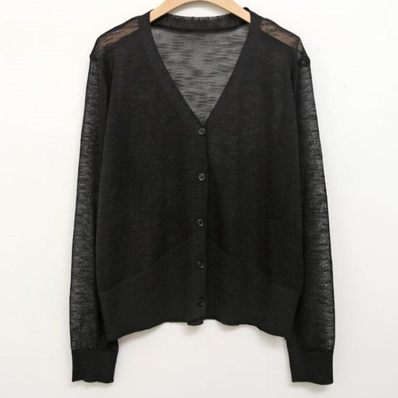 New ArriValS Open Run Women S looSe Fit V Neck Long SleeVe Sheer Cardigan ViScoS