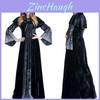 Bezauberndes Damen Böse Königin Gothic Hexenkostüm mit eleganten langen Glockenärmeln