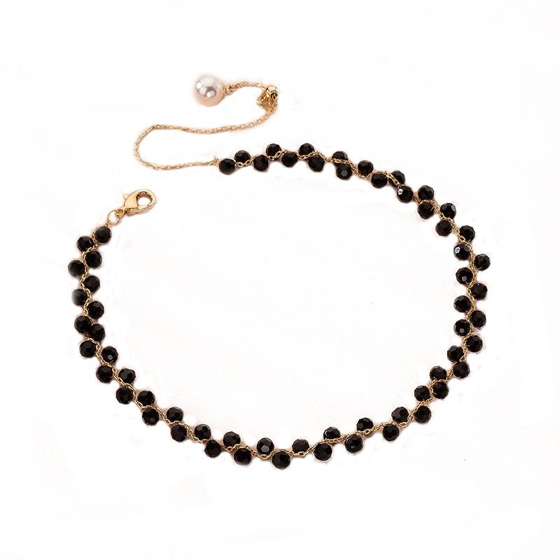 Black Zircon Necklace Clavicle Chain Retro Elegant Woman Trend Jewelry