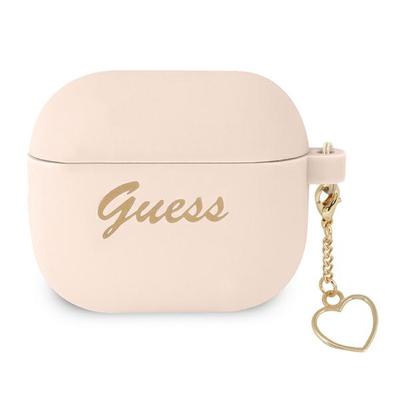 Guess Gua3Lschsp Airpods 3 Cover Pink/Pink Silicone Charm Heart Collection