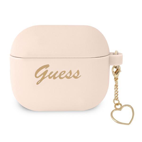 Guess Gua3Lschsp Airpods 3 Cover Różowy/Pink Silicone Charm Heart Collection