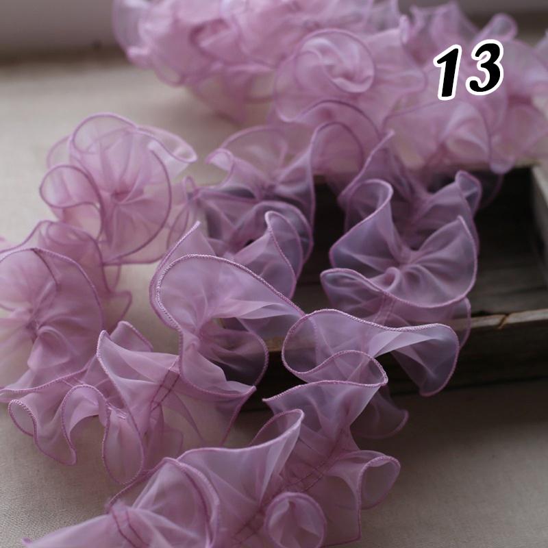 3M 10cm Pleated Lace Trim Bubble Skirt Ruffle Gauze Lace Ribbon Lace Fabric Tutu Lace Wedding Dress Decor Accessories
