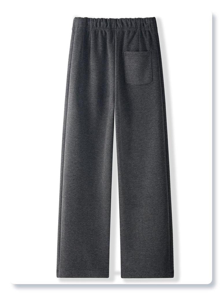 Gray High-Waisted Wool Wide-Leg Pants - Women's 2024 Autumn/Winter Collection
