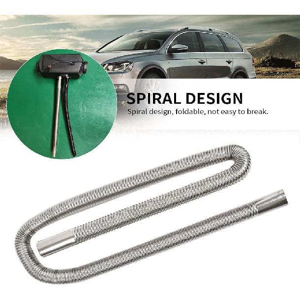 EKDJKK Parking Air Heater Exhaust Pipe, Stainless Steel Exhaust Pipe Inner Parking Air Heater Fuel Tank Diesel-Gas Vent Hose (Size:120Cm/47.24In)