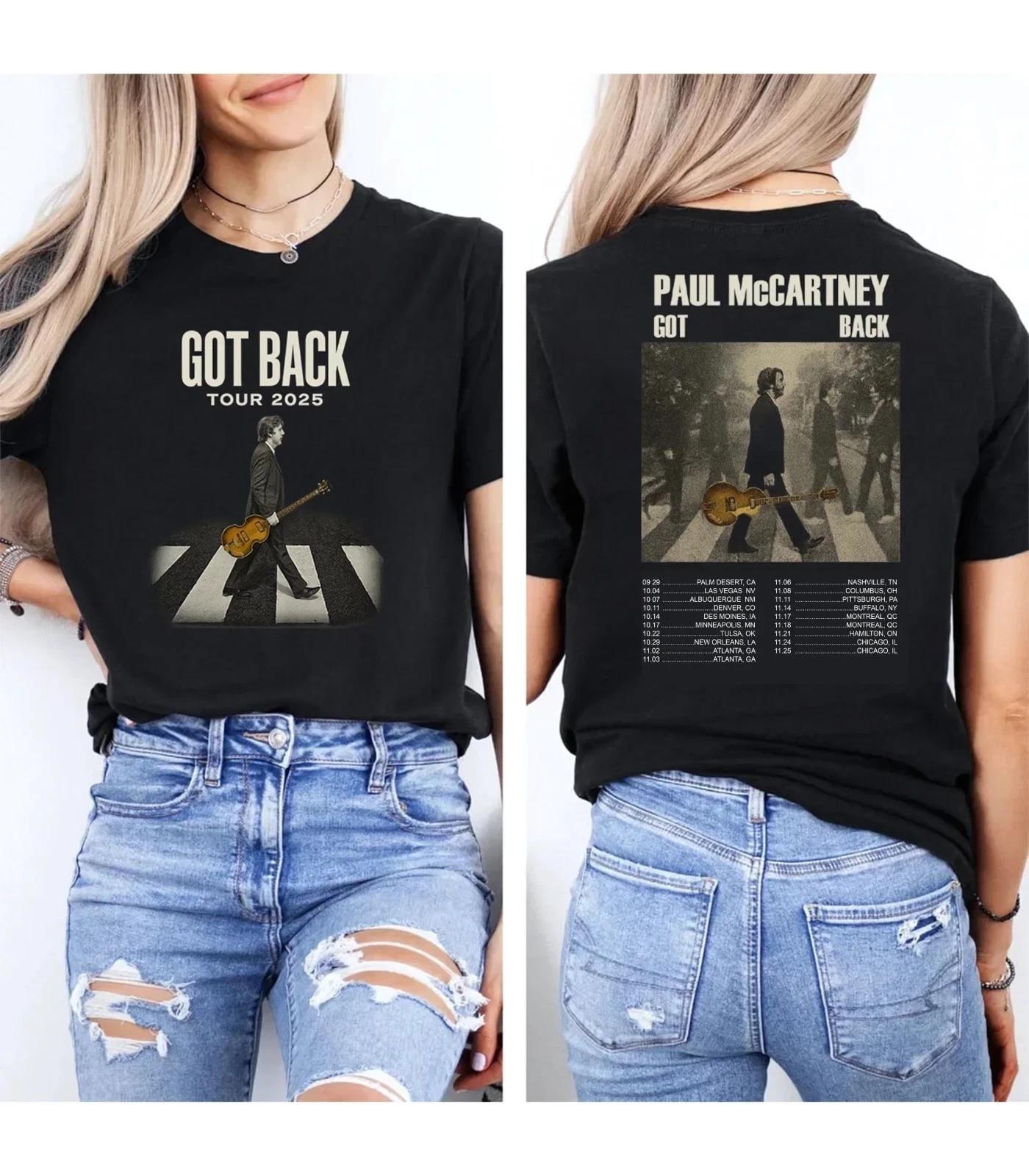 Трендовая футболка Paul McCartney Got Back Tour 2025, футболка Paul McCartney Beatles S