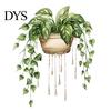 Versatile Plant Wall Decorations Watercolor Potted Stickers, PVC Waterproof Hanging Pothos/Daisy Decals, Removable Easy Peel And Stick Home