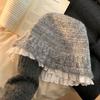 Korean Lace Knitted Fisherman Hat for Women in Autumn and Winter Sweet and Versatile Woolen Hat  Warm and Face Friendly Small Hat Trendy