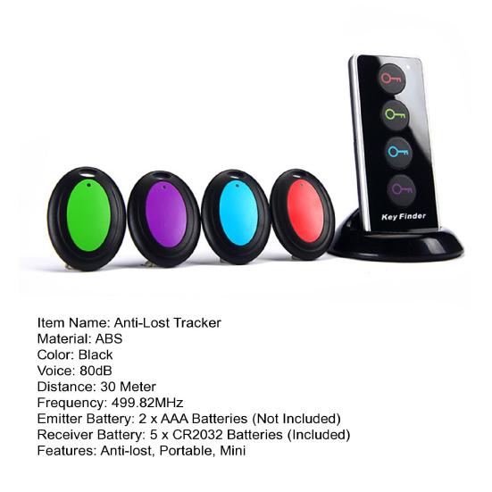 Tracking Device Portable Wireless 80dB 30m Distance 499.82MHz One Click Search ABS Four Colors Key Finder Home Supply