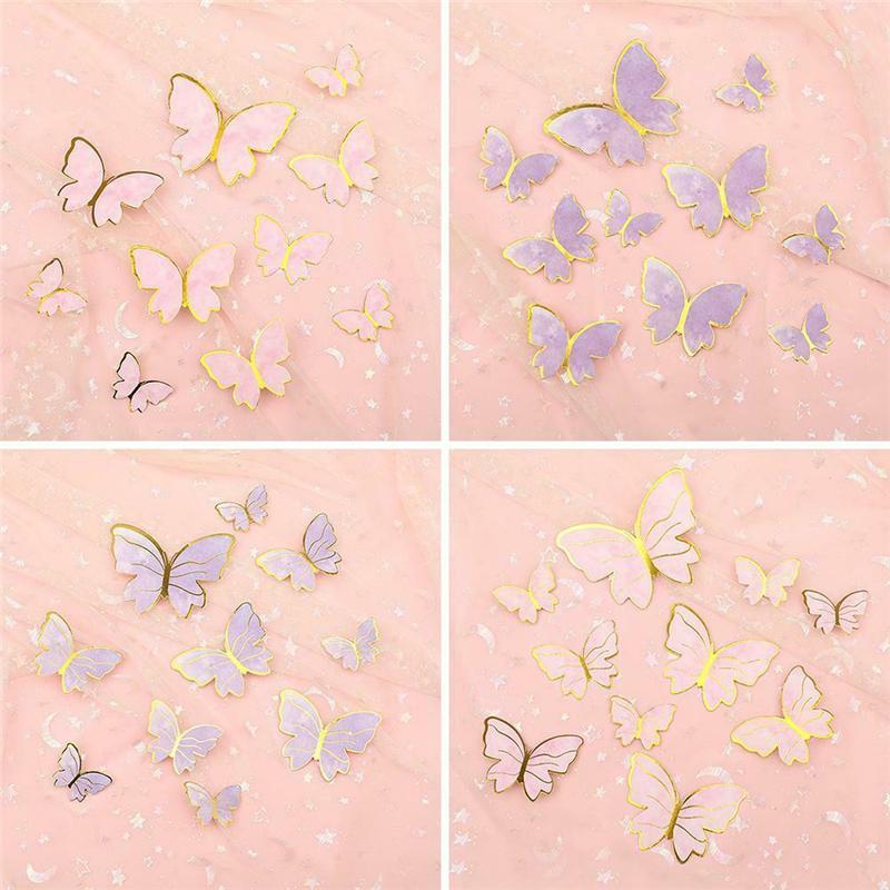 10 bucăți fluturi pentru tort, steaguri DIY pentru cupcake, copii, fete, La mulți ani, petrecere de nuntă, baby shower, decorare pentru coacere