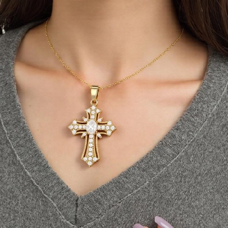 Faith Inspired Crosses Necklace Charm Pendant Made with Sturdy Alloy Adjustable Chain for Men and Women Daily Use