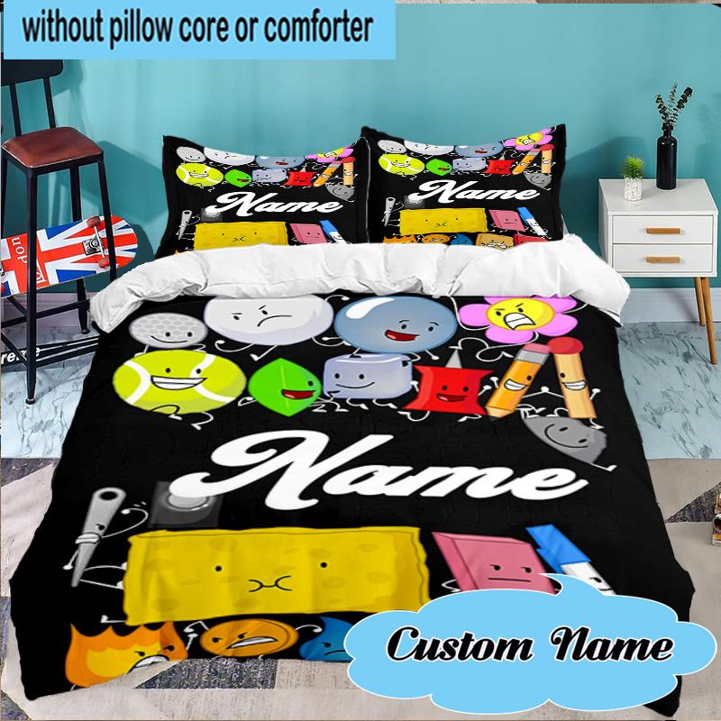 Custom Name 3PCS Happy Anniversary Island Bedding Set Including 1pc Duvet Cover And 2pcs Pillowcases for Bedroom, Dormitory Gift Home Decor