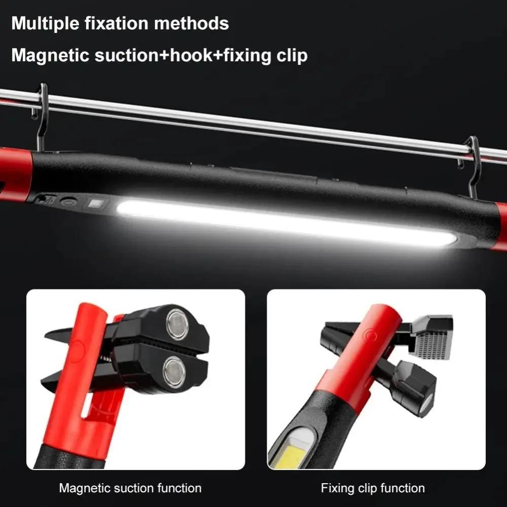 LED Magnetic Work Light Rechargeable Underhood Work Lamp with Hooks & Rotating Magnetic Base For Car Repairing Emergency