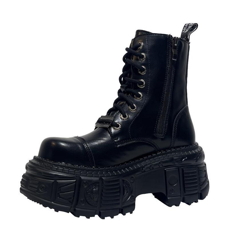 

Модная платформа Черный 2025 Новая Осень и Зима Британский Стиль Ботильоны на небольшой высоте Женские ботильоны 36 чёрный