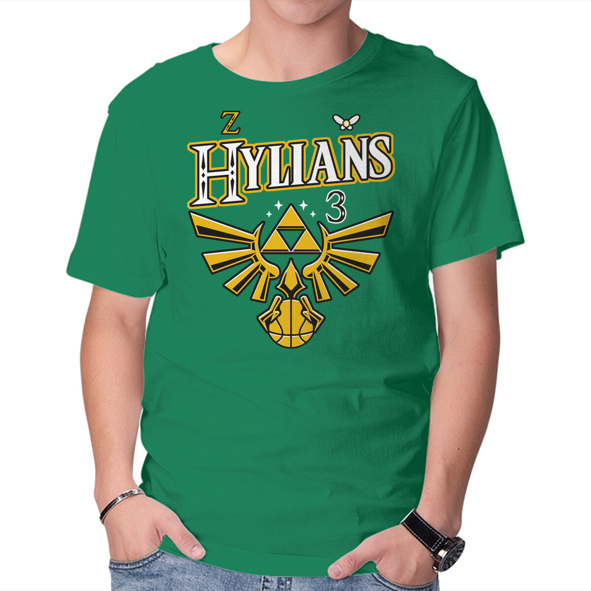 Unisex Crew Neck T-Shirt Hylians Jersey Graphic Short Sleeve Casual Tee L