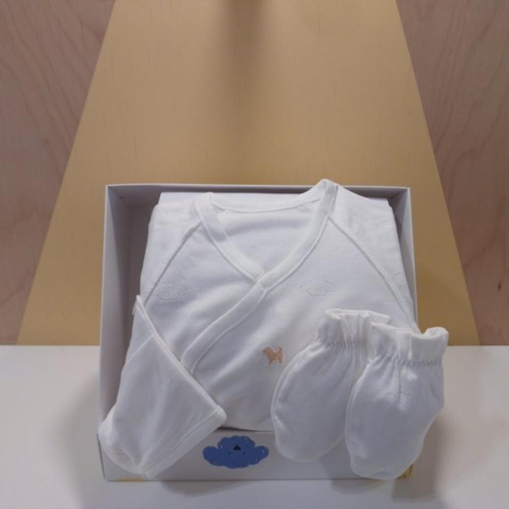 Bluedog Baby Gift Set  Cloud Modal Baby Jacket  Mittens  46170 000 04+46170 008 05 white/Newborn60