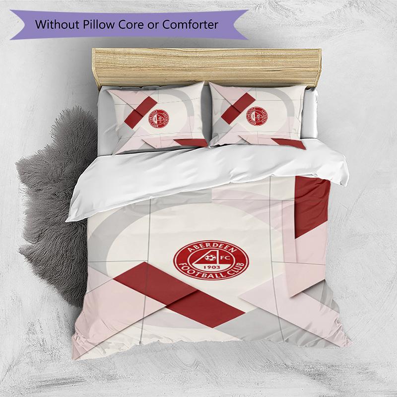 Set Biancheria da Letto Stampato Aberdeen FC 3 Pezzi Copripiumino Traspirante con Federe Biancheria da Letto Decorativa per Camera da Letto Casa