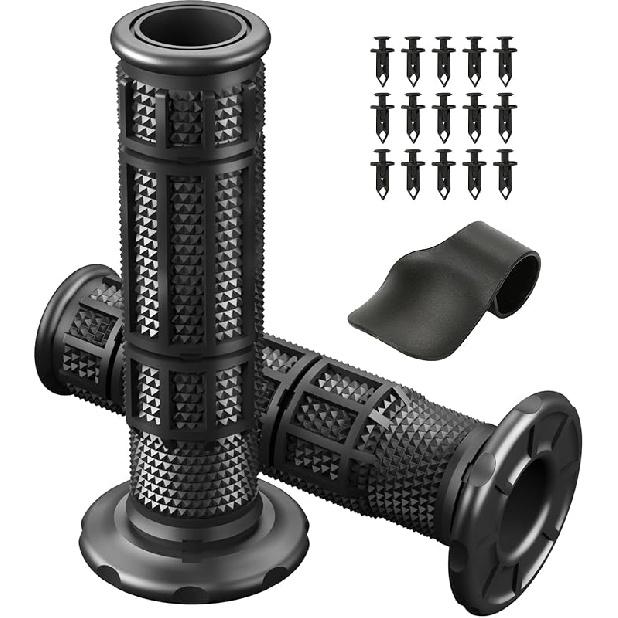 7/8 Handlebar Grips Rubber ATV Handle Grips Replacement For Rancher 350 420 FourTrax 200 300 Recon 250 Sportrax 250EX 300EX 400EX Foreman 400 Artic