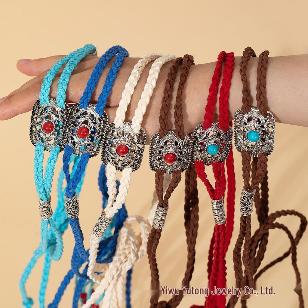 Exotic Men's & Women's Ethnic Headbands: Mongolian Tibetan Woven Tassel Hair Ties & Headwear.