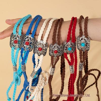 Exotic Men's & Women's Ethnic Headbands: Mongolian Tibetan Woven Tassel Hair Ties & Headwear.