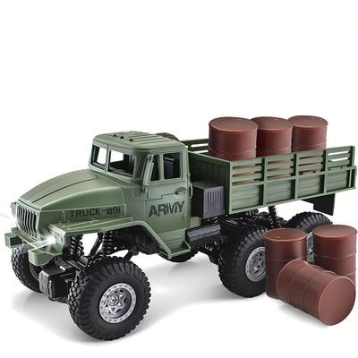 RC Military Truck Road Remote Control Car Scale Remote Control Truck All Terrain Rock Army Transport Vehicle Toy Vehicle for Kids Children Boy Gift