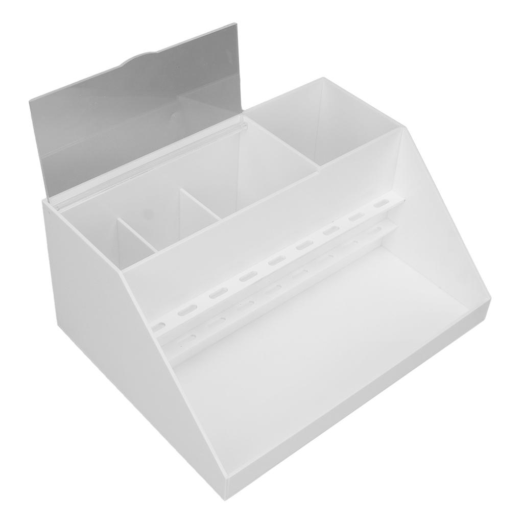Eyelash Extension Compartment Box Dustproof 9 Holes Eyelash Extension Display Box for Makeup White
