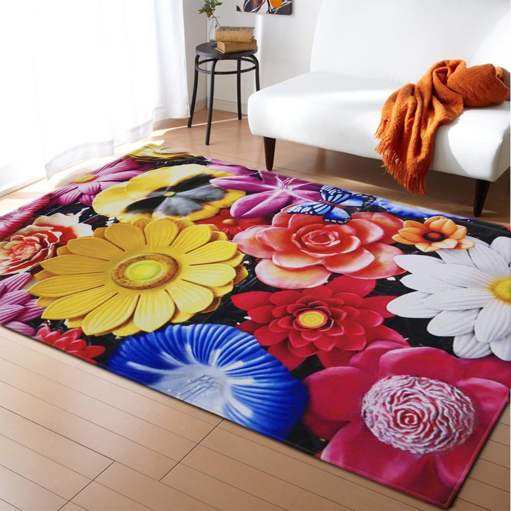 National Style Retro European Pattern Large Carpet Square Floor Mat Striped