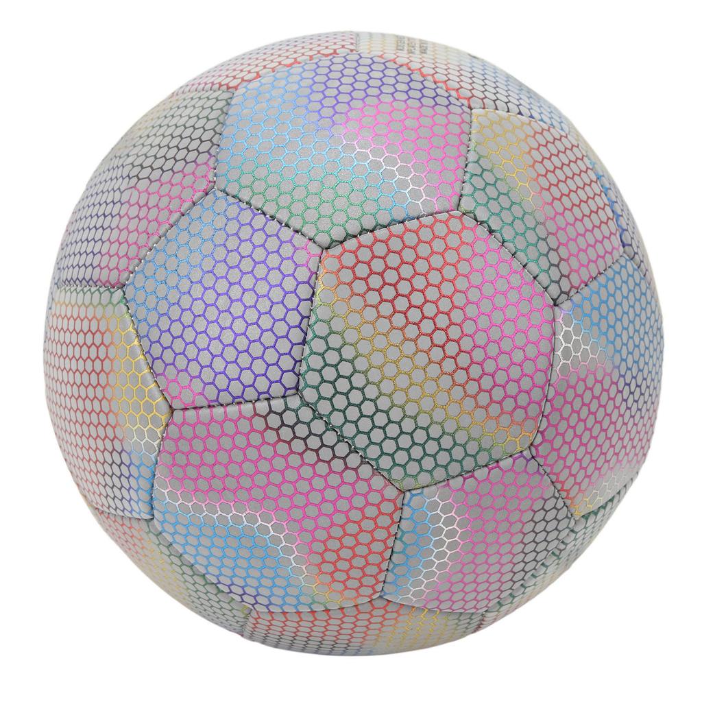 Soccer Ball PU Size 5 Light Color Reflective Glowing Soccer Ball for Night Games Training