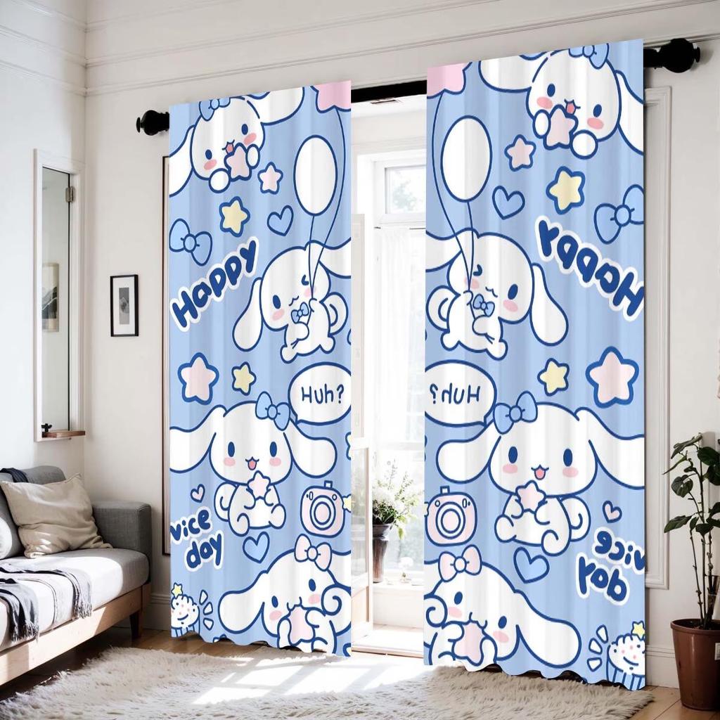 Adorable Anime Dog Blackout Curtains for Bedroom, Kitchen, and Bathroom