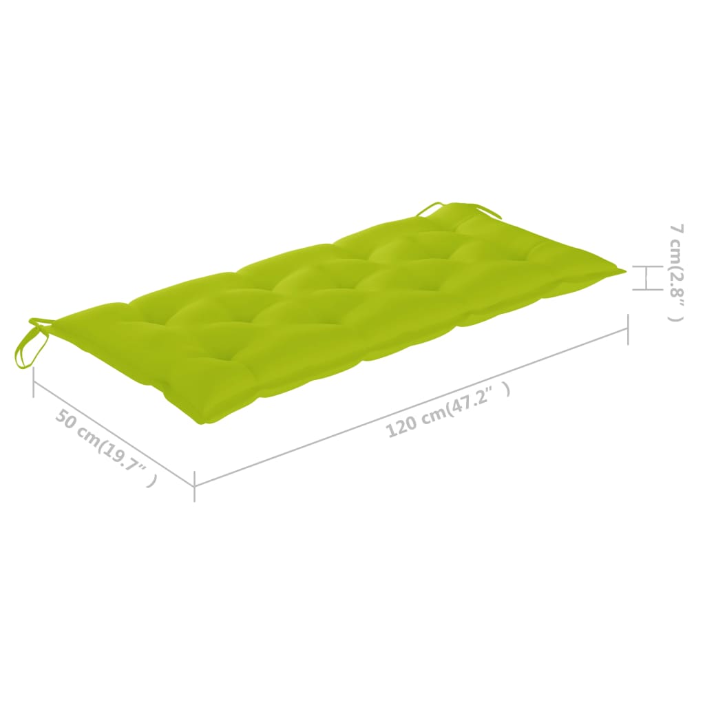 Garden Bench with Cushion 120 Cm Bamboo
