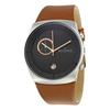 Havene Charcoal Dial Brown Leather Men Watch Women's Quartz Watch Stainless Steel 50m 42mm Date SKW6085
