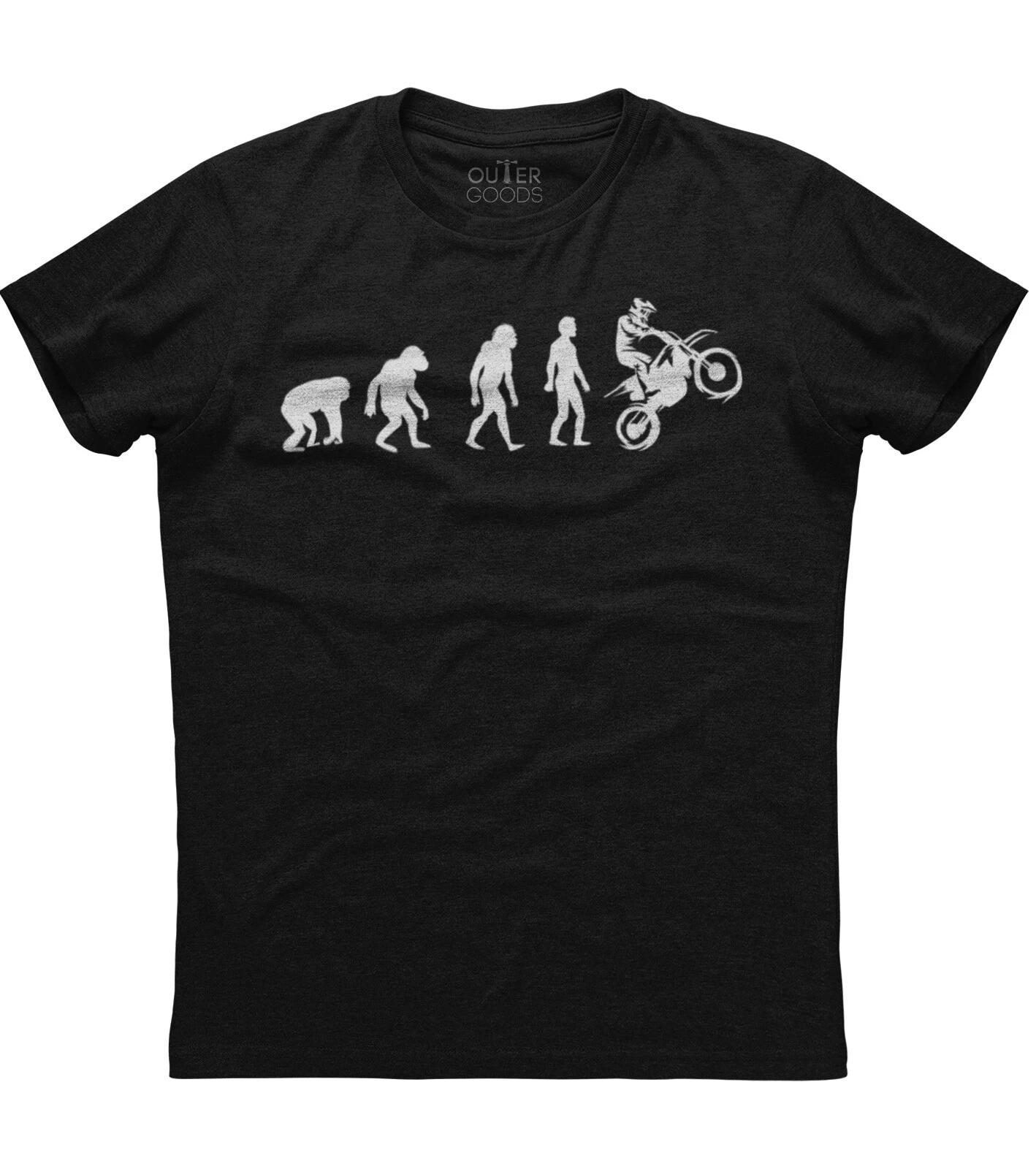 Human Evolution To Bike Riding Mens Short Sleeve New Cotton Black T-shirt S