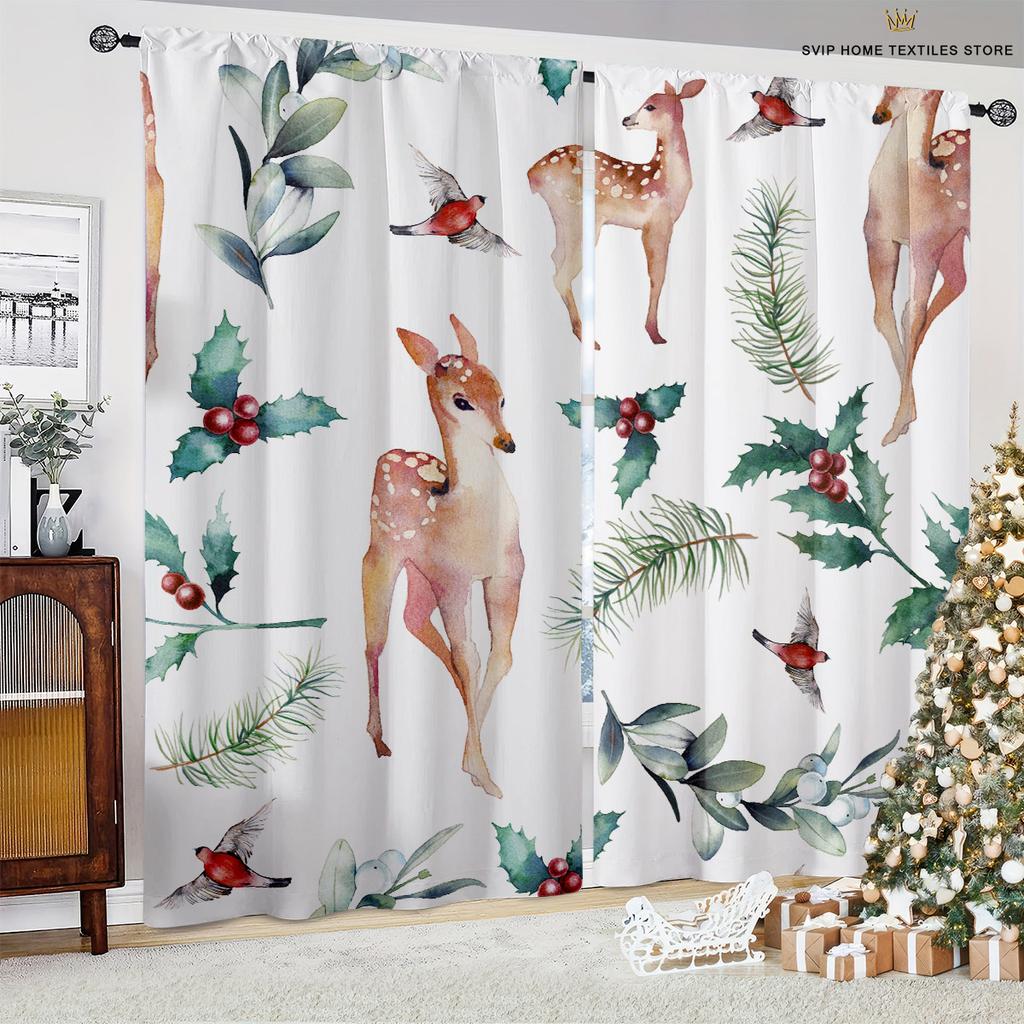 3D Printing Christmas Curtains, Pine Cone, Wood Grain, Christmas Tree Decoration, Restaurant, New Year Party