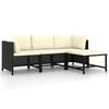 Day and Night - Day and Night 4-piece Garden Sofa Set and Black Synthetic Rattan Cushions