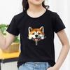 Kids Pure Cotton T Shirt Adorable Dog Zipper Print Crew Neck Short Sleeve Tee Casual Breathable Boys Girls Summer Tops