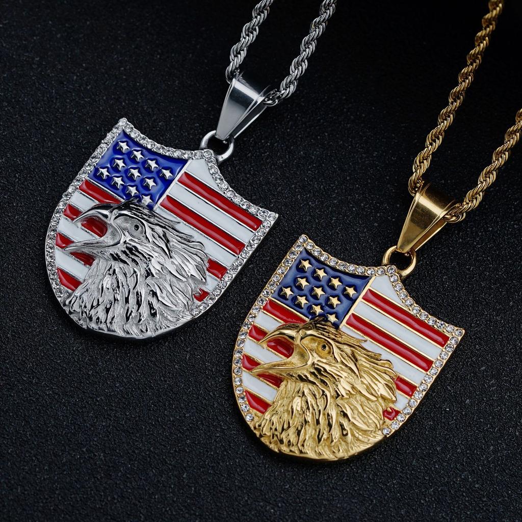 Pendant Hip Hop Hiphop Jewelry Flag Eagle Accessories Necklace
