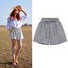 Høy midje A-linje vide ben dameshorts - Koreansk stil, Pluss størrelse, Sommer avslappet slim bukser