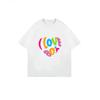 Oversized T Shirt Dress Black Love 80s Rainbow Print Graphic Tee For Casual Wear Party Outfit Street Style Fashion Statement Piece