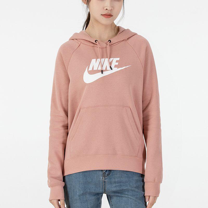 Nike Sportswear Essentials Sweatshirts Women's Pink Hooded Moderate Regular BV4127-609