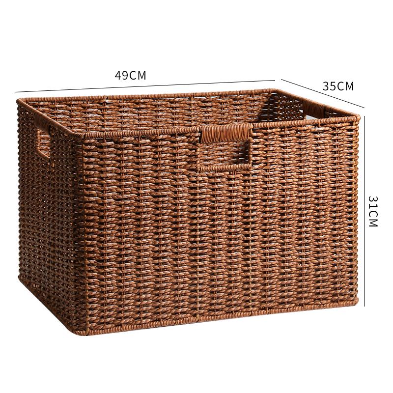 Imitation Rattan Narrow Storage Basket Organizer