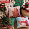 1PC Nuan Series Christmas Pillowcase Polyester Printed Comfortable Pillowcase Cushion Cover for Sofa Living Room Bedroom Home Decor Party Decor