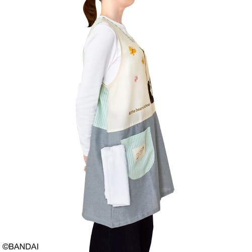 Saint Ladies Apron "The Bears' School" Jackie & Chucky M-L (Free Size) Bust 79-94cm, Width 54cm, Length 84cm