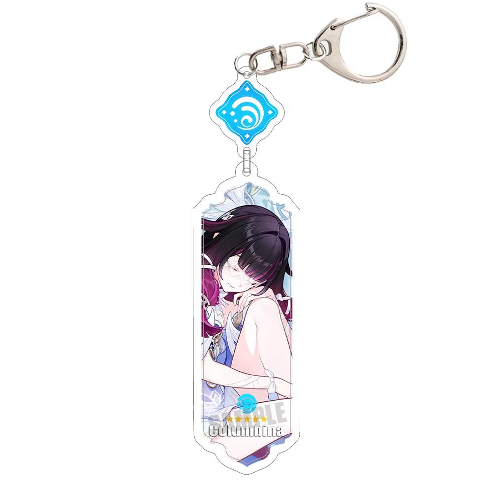 Portachiavi Anime Linnea Flins Durin Mualani Furina Arlecchino Accessori Portachiavi Genshin Impact Ciondolo Carino per Borsa Portachiavi Regalo